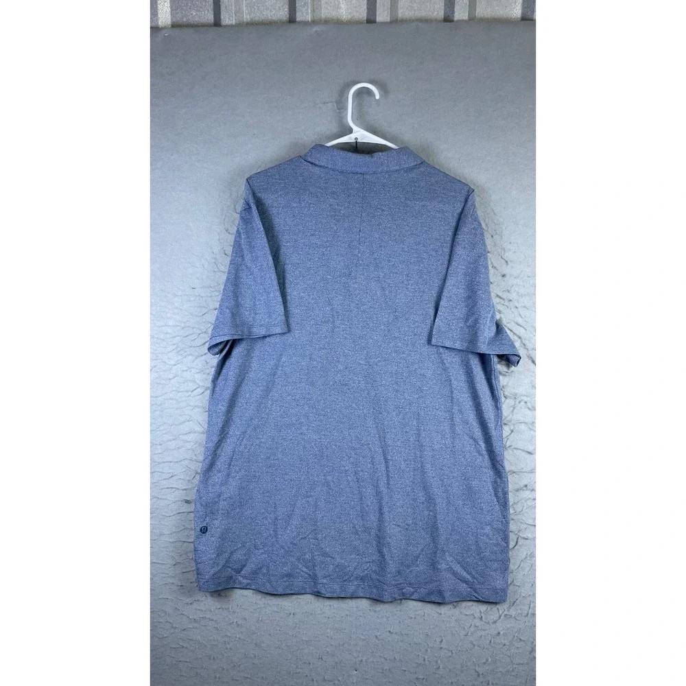 Lululemon Polo Shirt Mens XXL Blue Excellent Short Sleeve Heathered Stretch